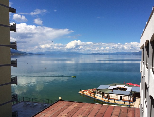 Blick über den Ohridsee nach Norden, Zimmer 413 